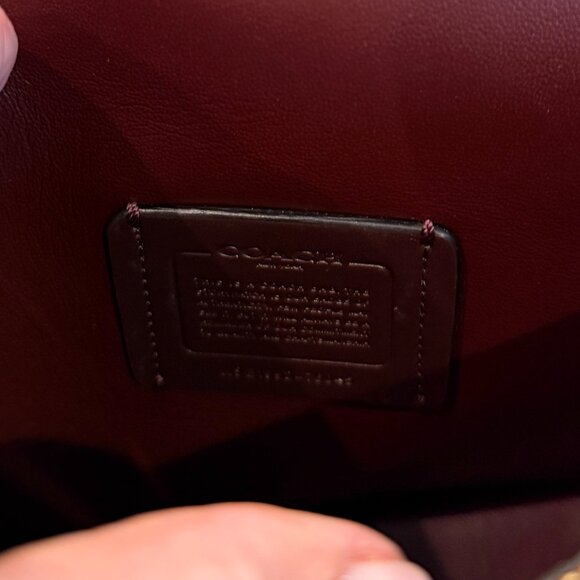 COACH® | Burgundy  double flap with gold and leather straps and wallet - Picture 7 of 14